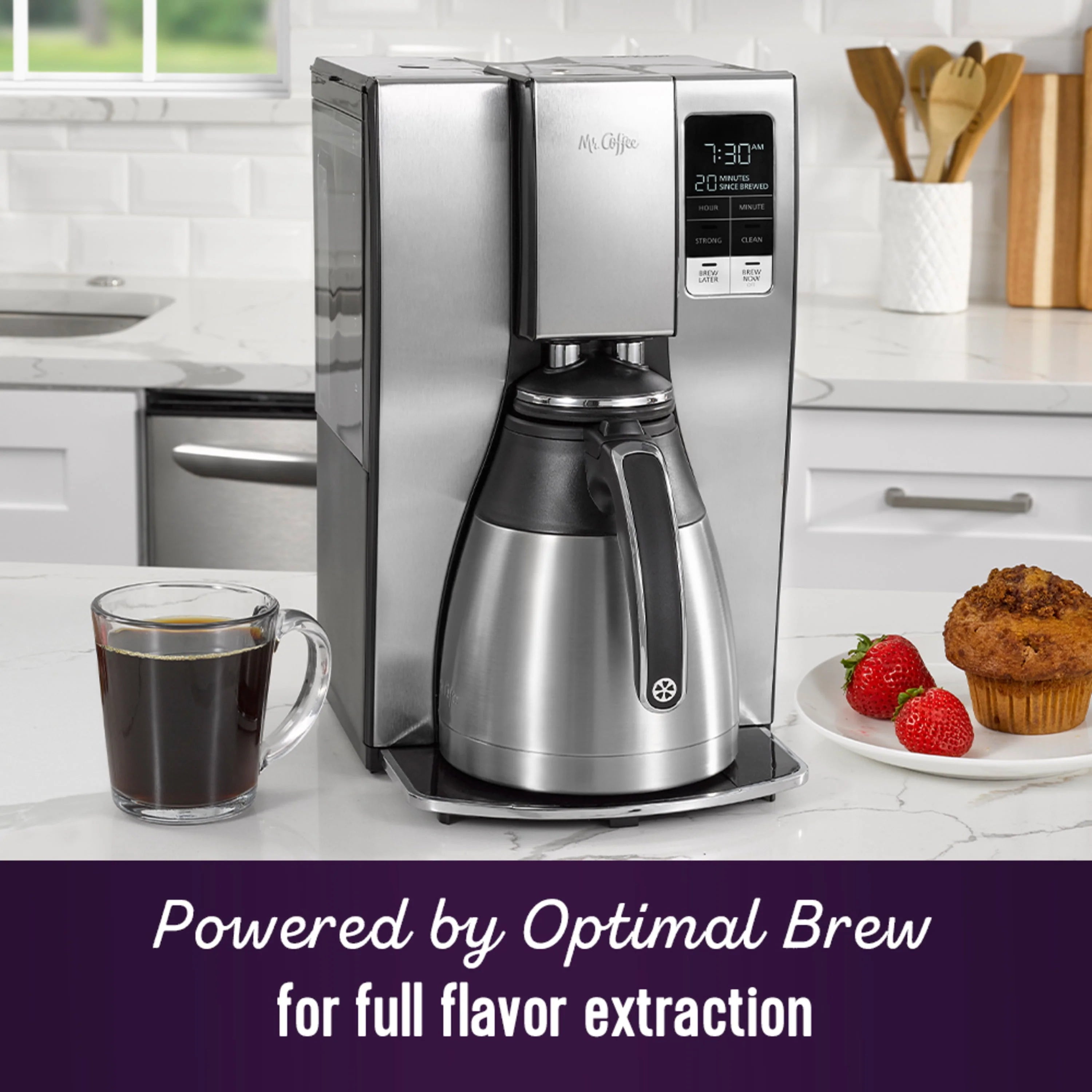 Mr. Coffee 10 Cup Programmable Coffee Maker, Stainless Steel H86880