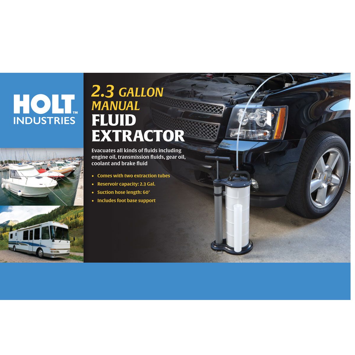 HOLT INDUSTRIES 2.3 Gallon Manual Fluid Extractor B3766