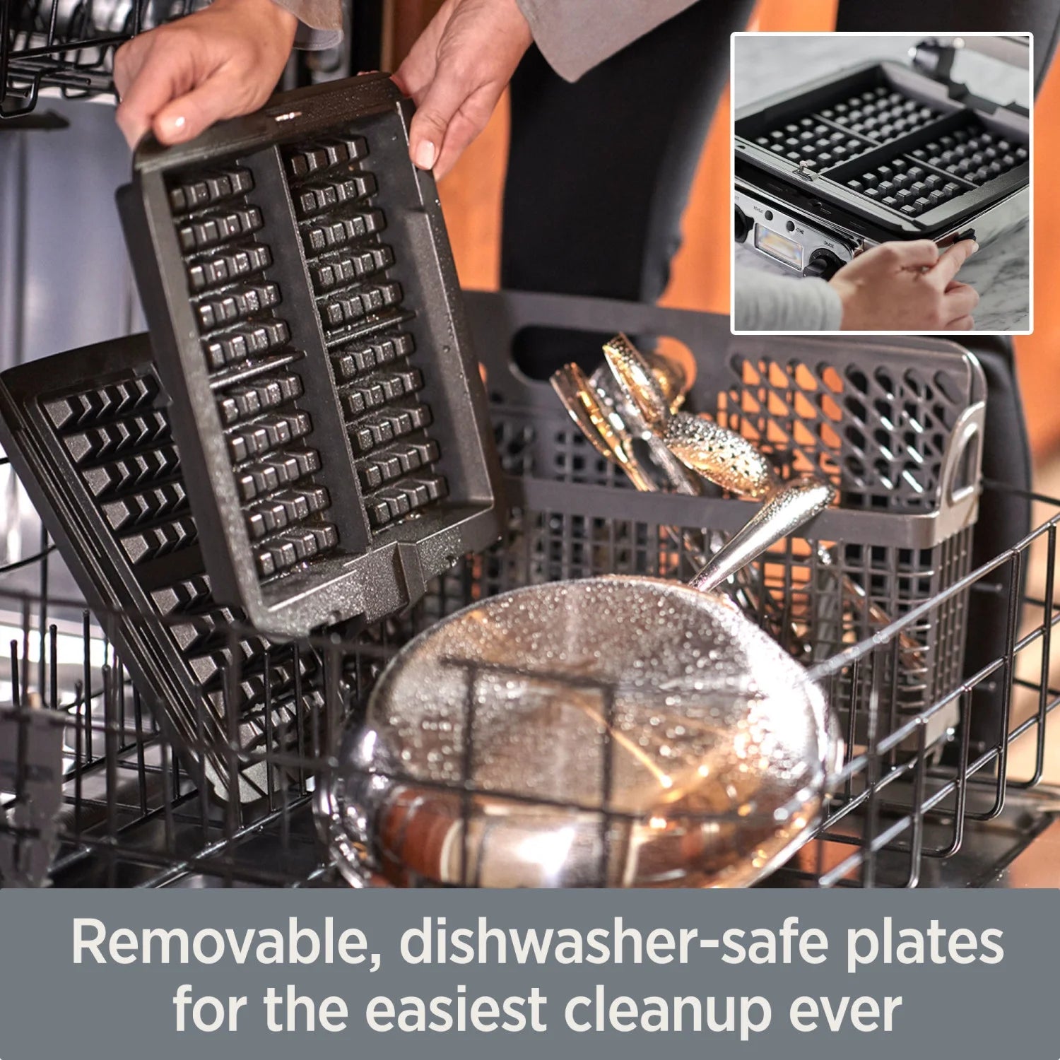 All-Clad Gourmet Digital Belgian Waffle Maker with Removable Plates P356246
