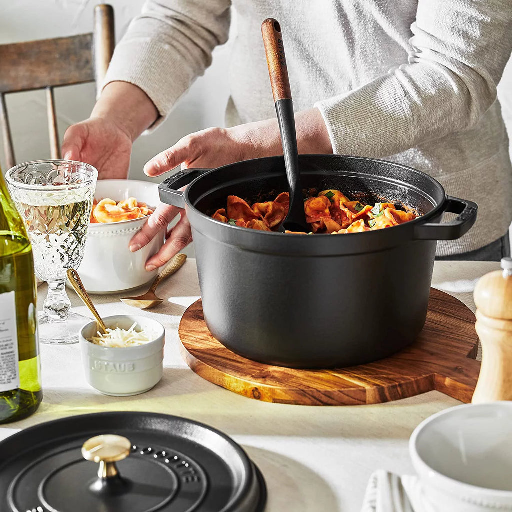 Matte Black Cast Iron Dutch Oven 5-qt Tall Cocotte Made in France S79006