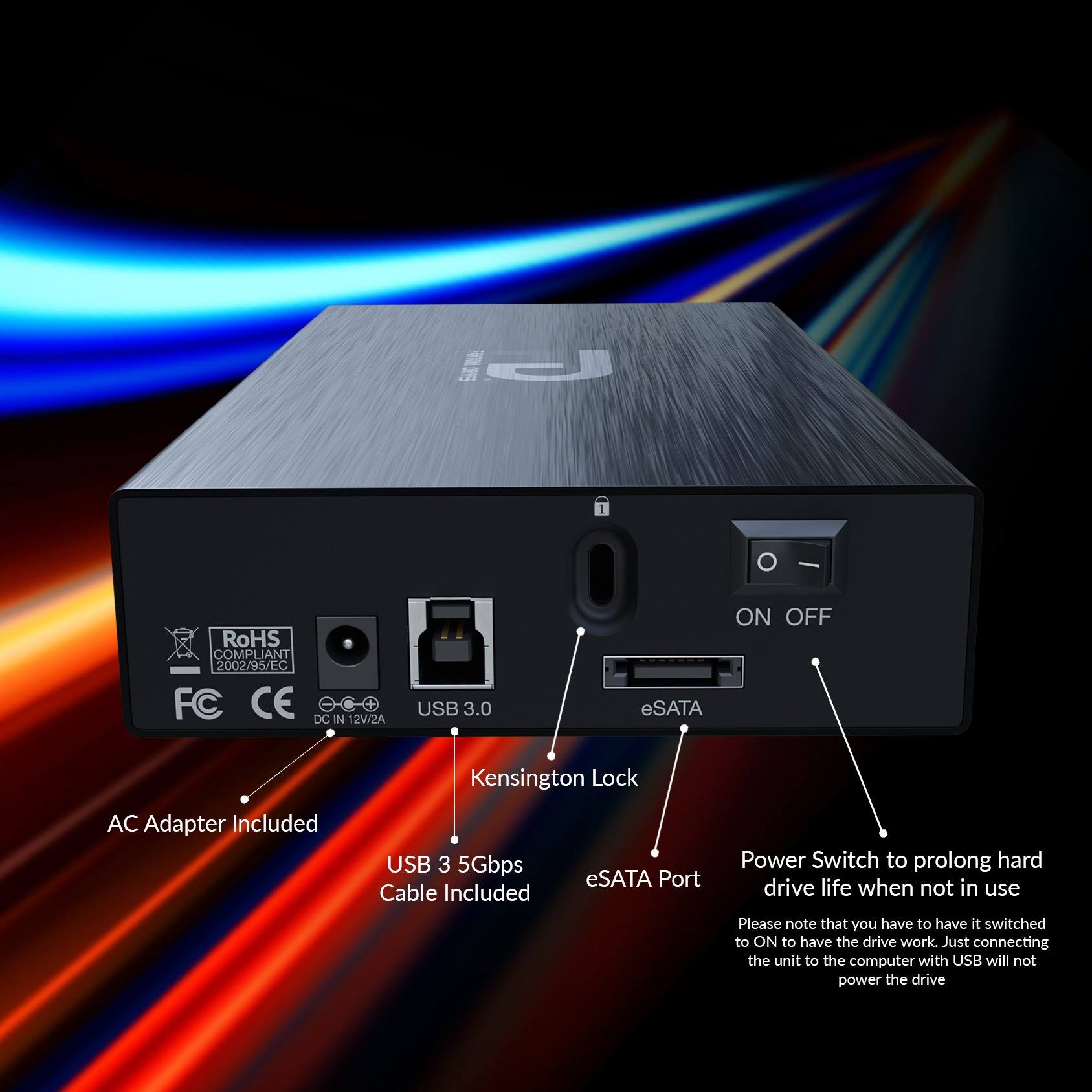 Fantom Drives 3TB 7200RPM USB 3.0 Aluminum External Hard Drive R855884