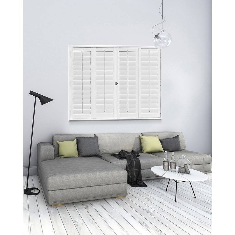 Panoramix Shutters 3.5x22 Louvers, Faux Wood, White, Made in USA C461158