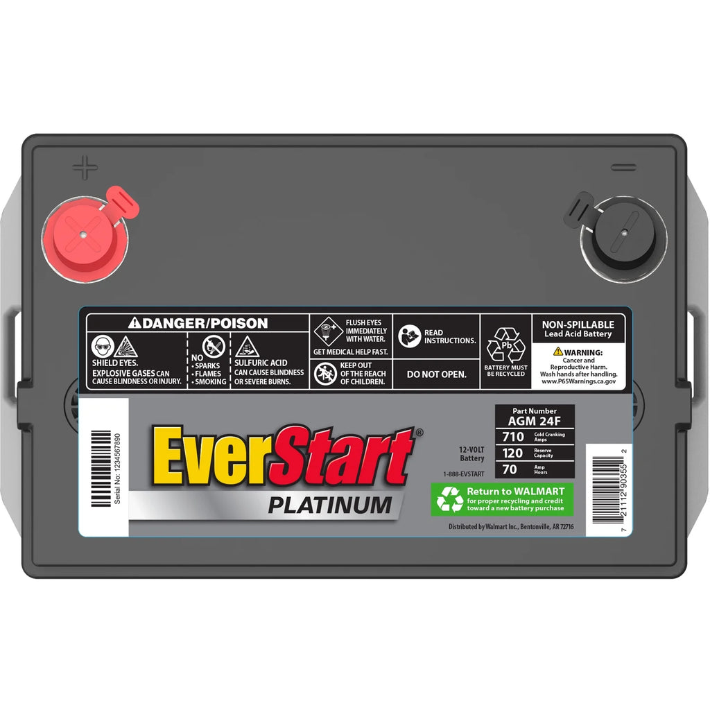 EverStart Platinum AGM Automotive Battery Group 24F 12V 710 CCA F176