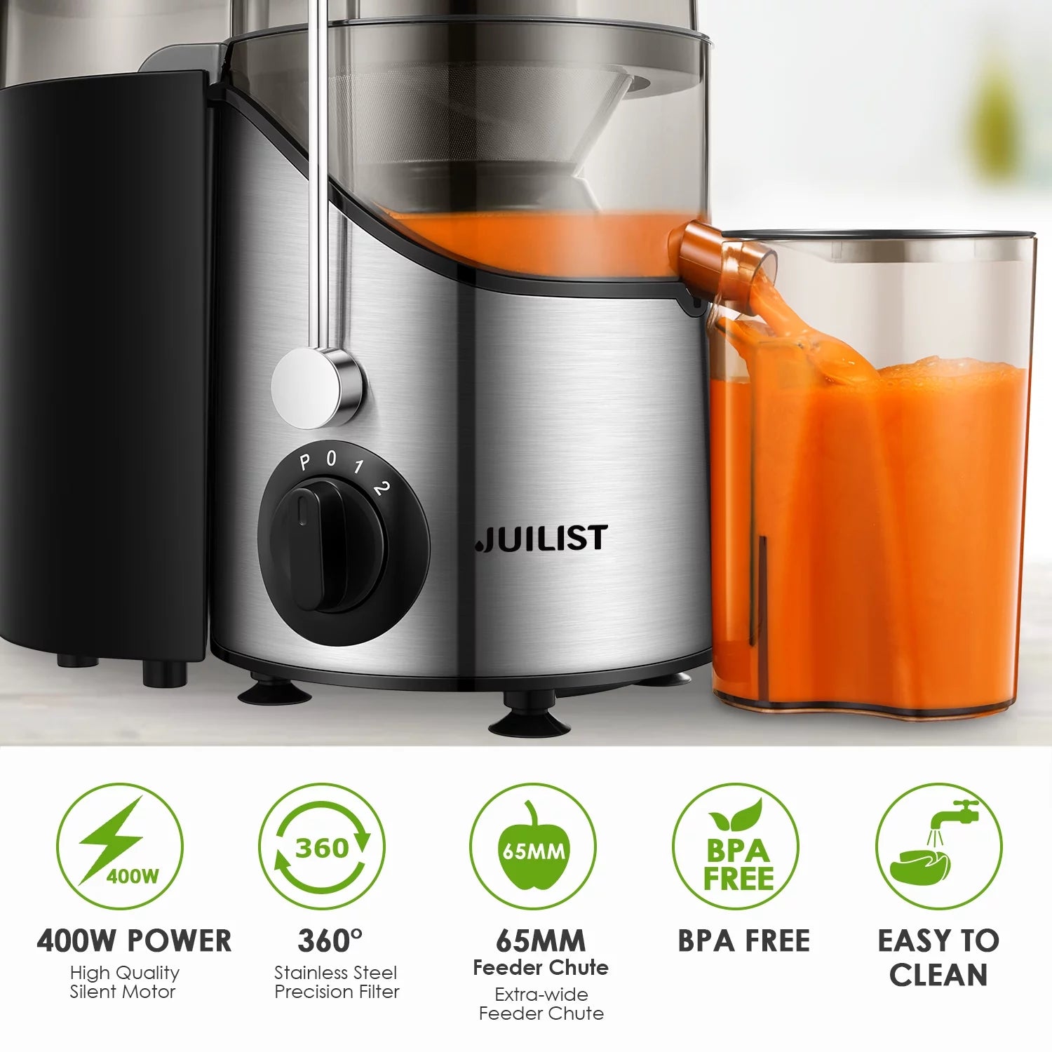 Stainless Steel Juicer Extractor, 3 Speeds, Easy Clean W83873