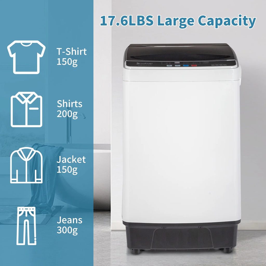 Portable Top Load Washing Machine with Drain Pump, 17.6 Lbs Capacity Y441616