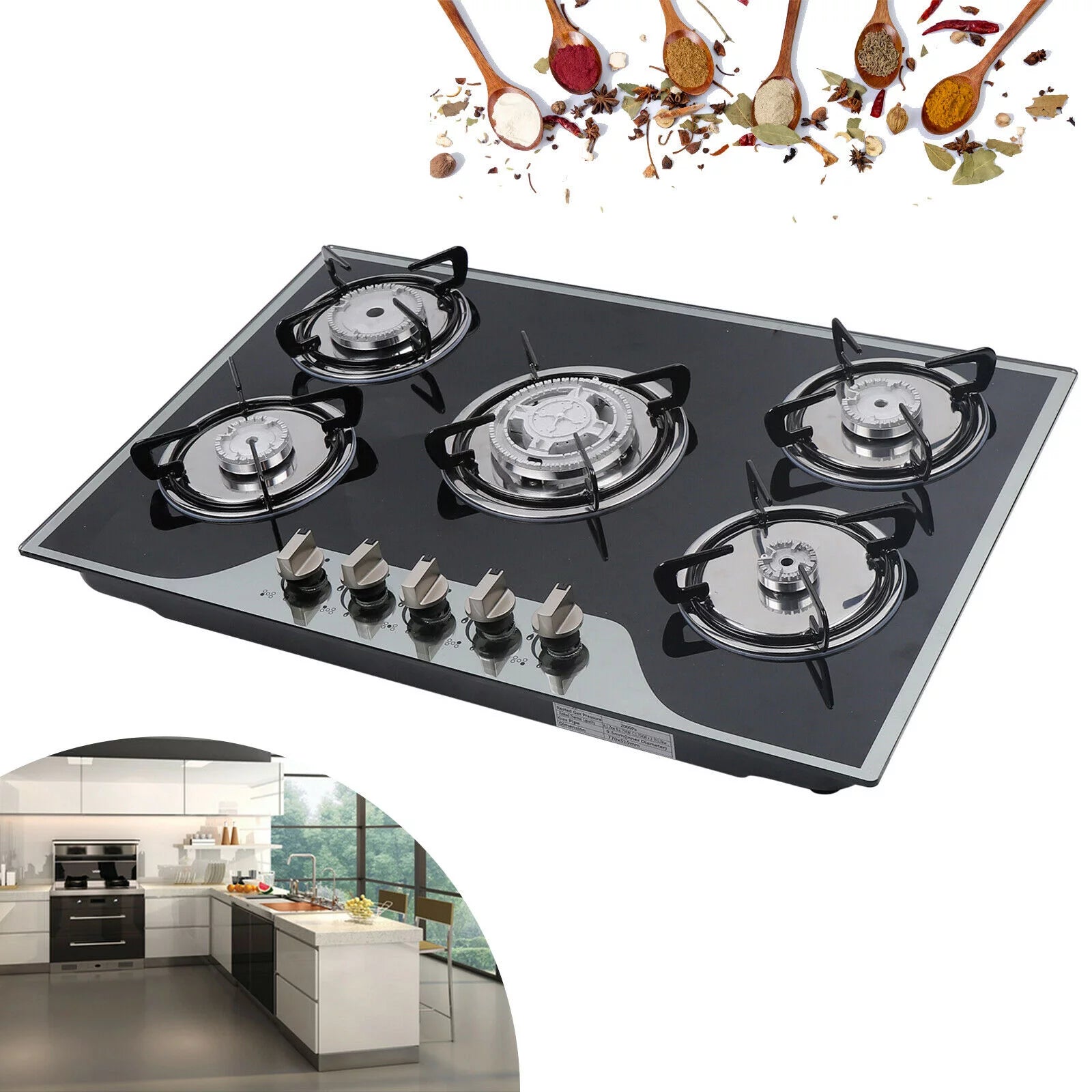 30" Built-in Gas Cooktop 5 Burner LPG/NG Q5701