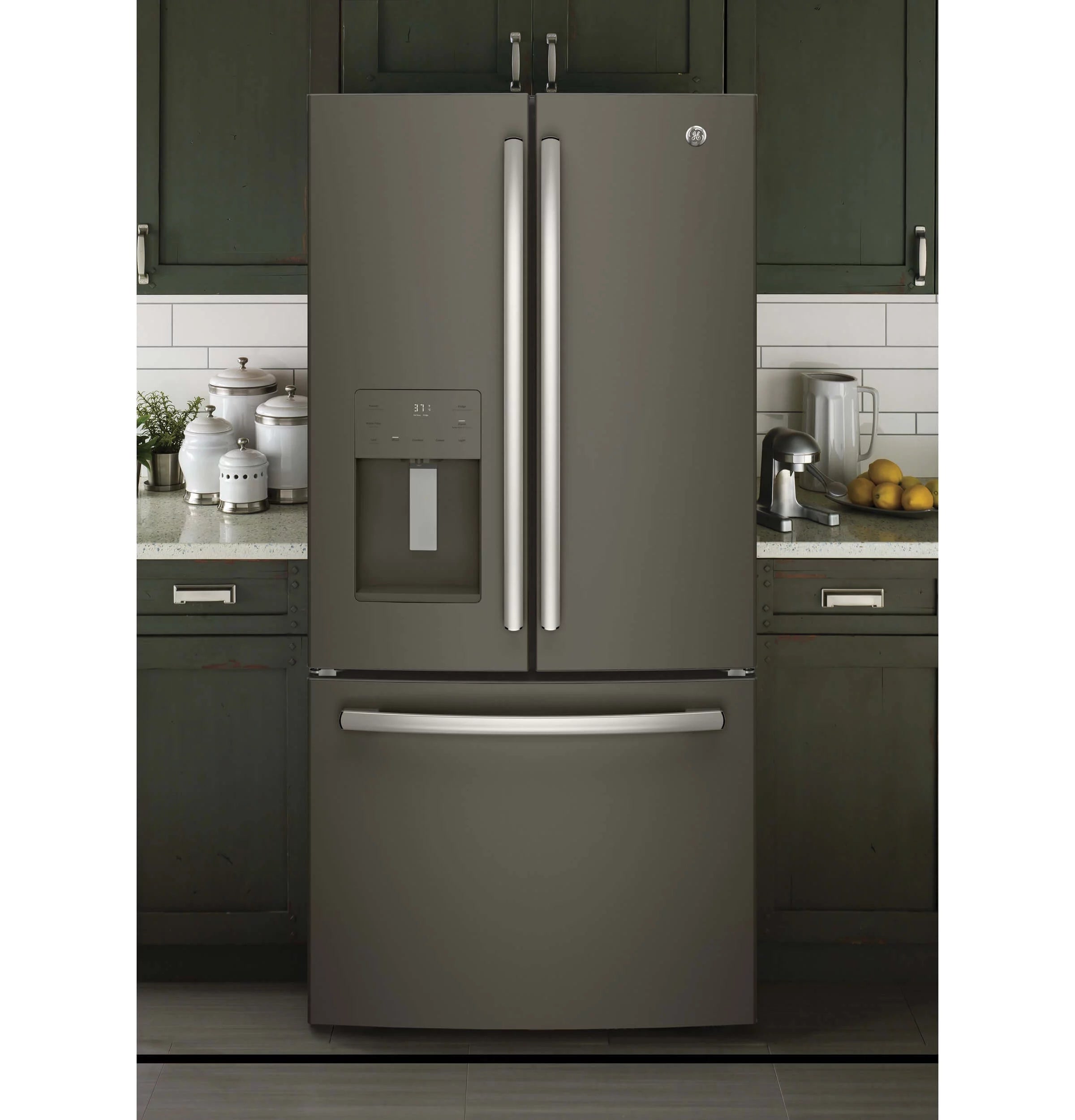 GE Slate GYE18JMLES 33" Counter Depth French Door Refrigerator R5665