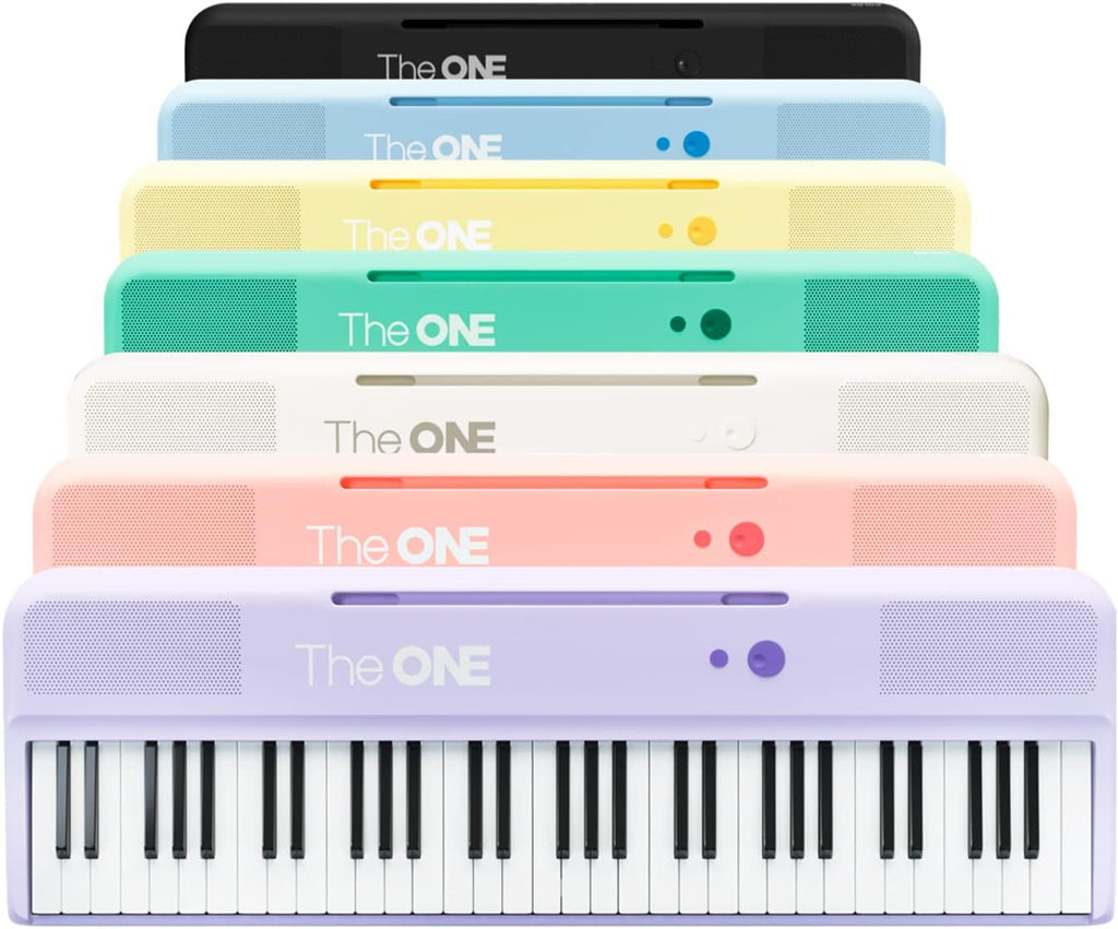 The ONE Smart Keyboard COLOR 61 Lighted Keys Piano Keyboard, MIDI Electric Piano for Beginners with 256 Tones, 64 Polyphony, Built-in LED Lights and Free Apps (Yellow)