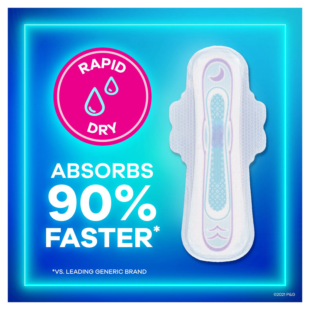 Always Ultra Thin Overnight Pads with Wings Size 4, 36 Count L6469