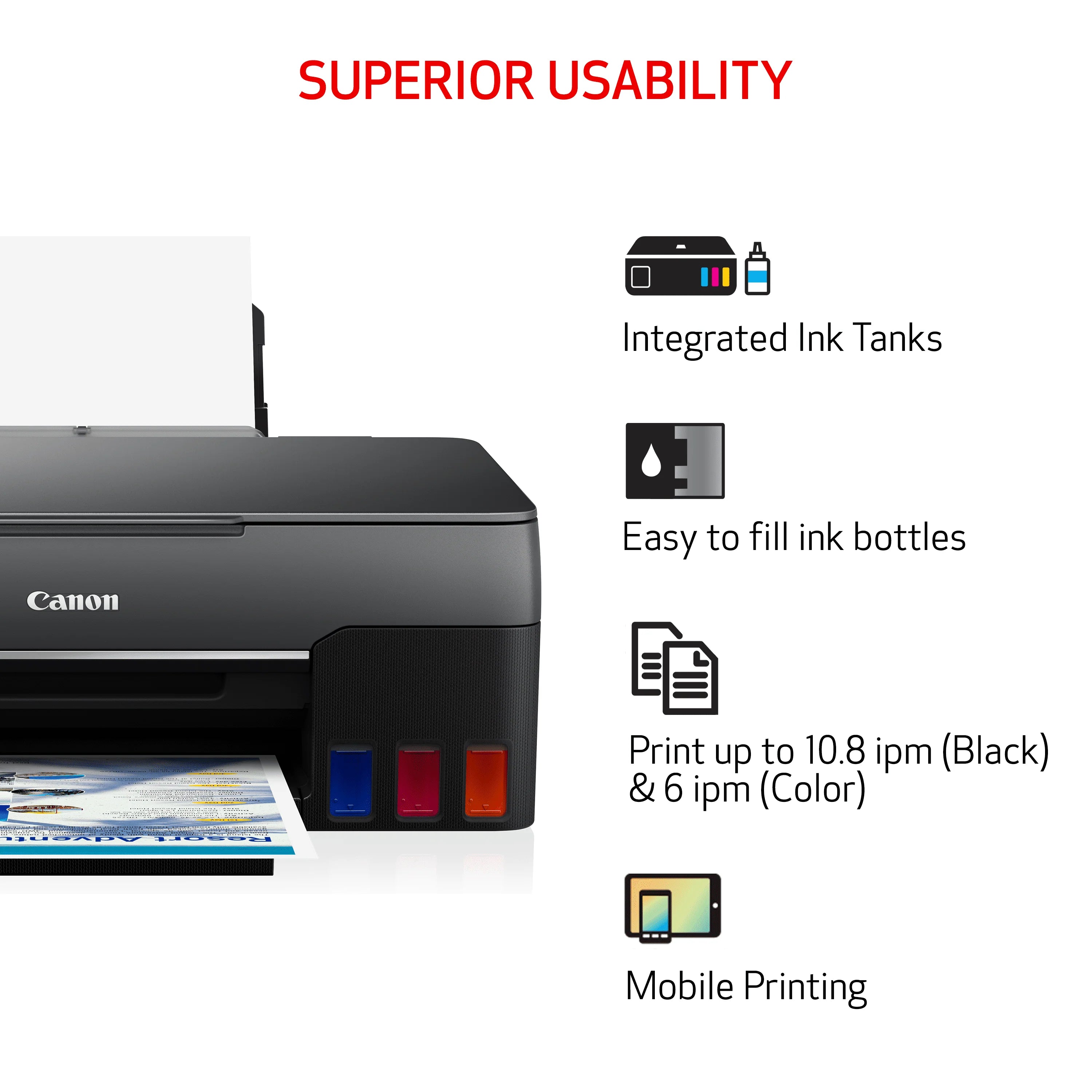 Canon PIXMA G3262 Wireless MegaTank All-In-One Printer T348335