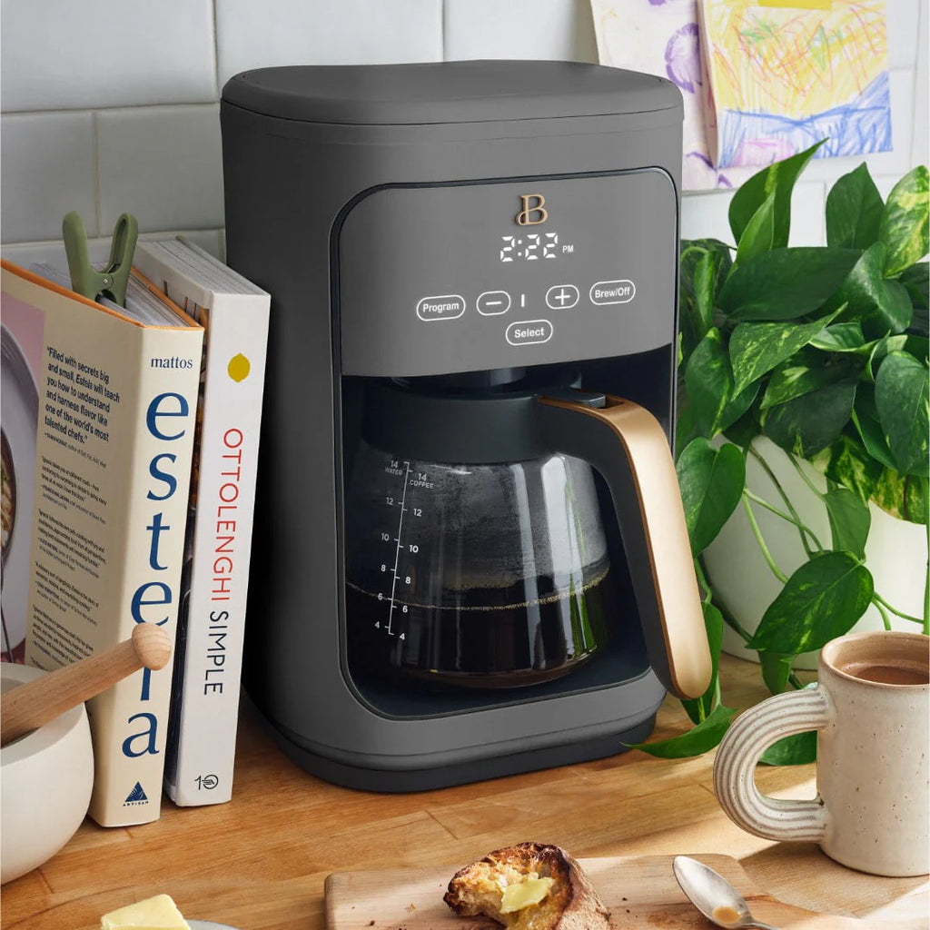 Beautiful 14-Cup Programmable Drip Coffee Maker with Touch Display, White Icing by Drew Barrymore F83994