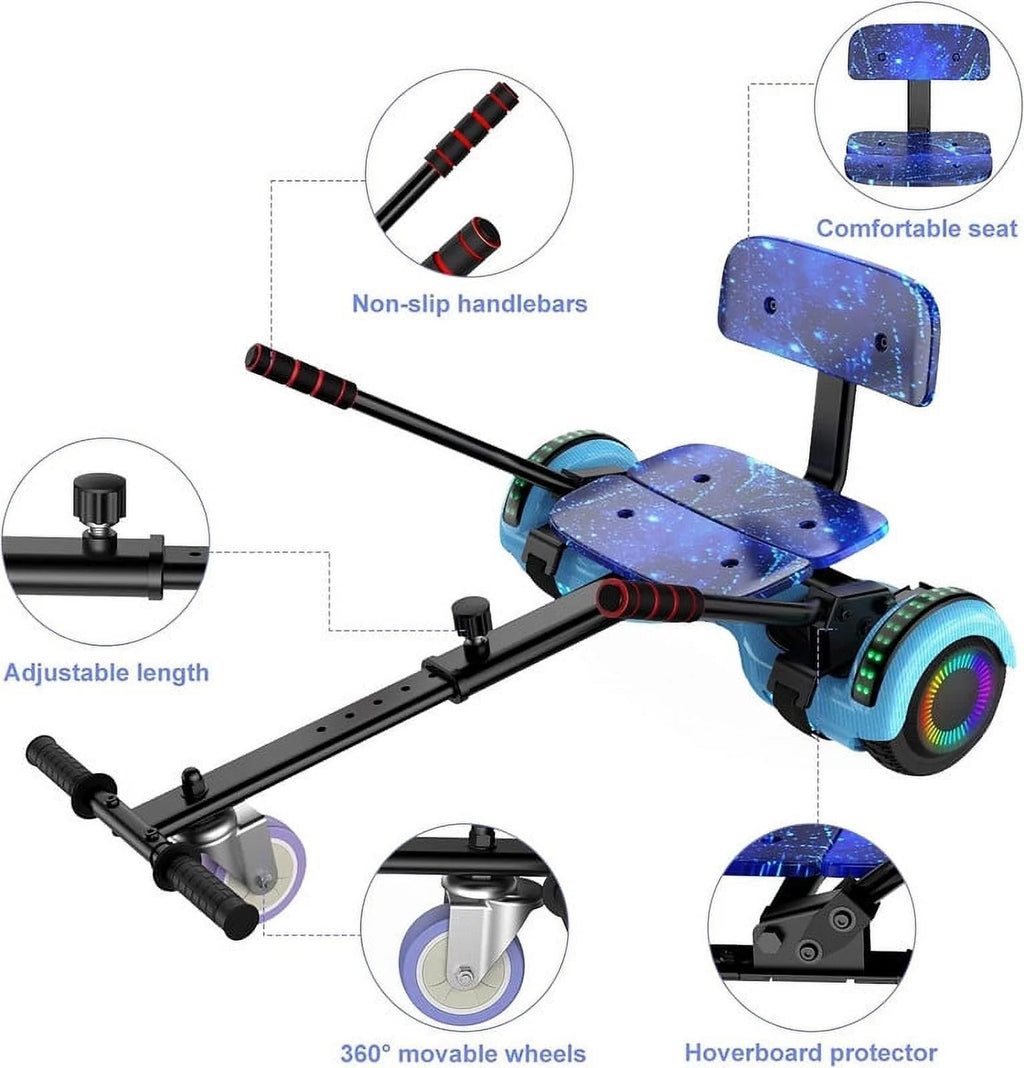 LIEAGLE Hoverboard with Seat Attachment, 6.5 inch Self Balancing Scooter S62540