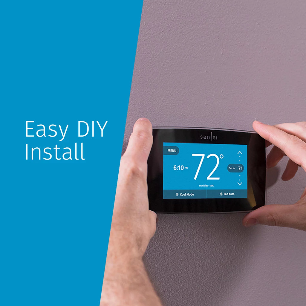 Emerson Sensi Touch Smart Wi-Fi Thermostat, C-Wire Required, Black Y690046