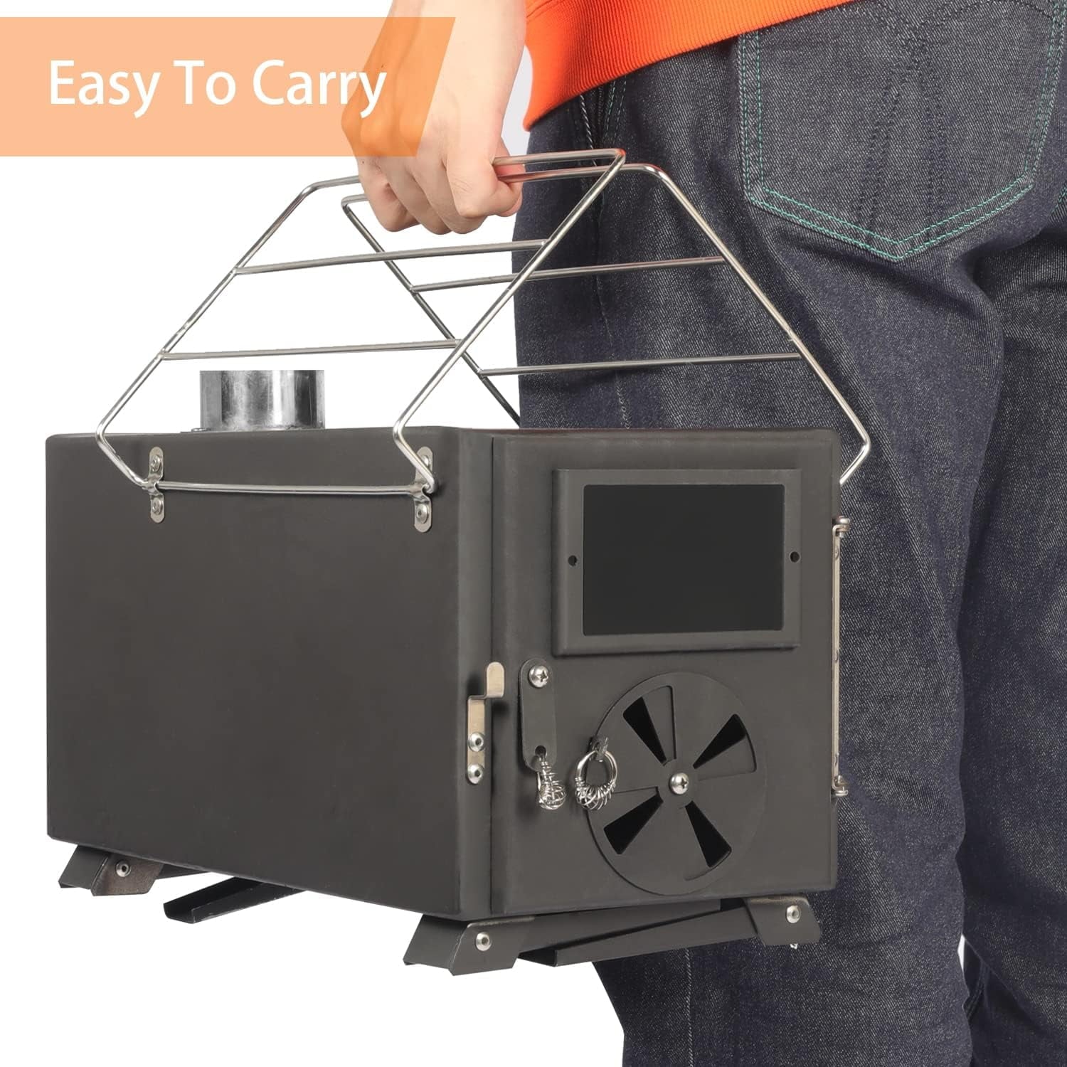 ENSTVER Camping Wood Stove for Tent, Portable Outdoor Cooking and Heating Z146387