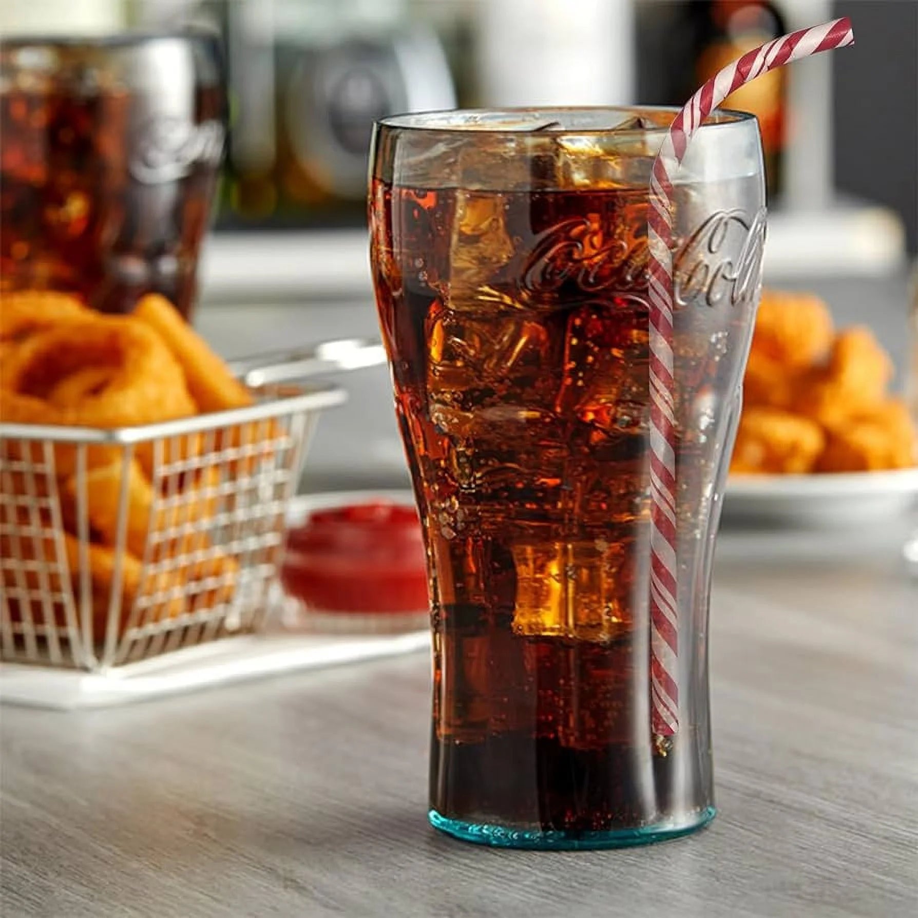 Libbey Coca-Cola 16-3/4-Ounce Glass Tumblers, Georgia Green, Set of 6 Q669