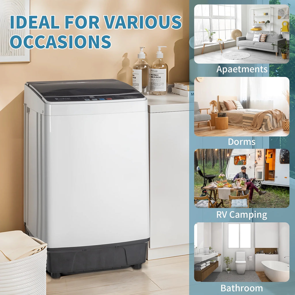Portable Top Load Washing Machine with Drain Pump, 17.6 Lbs Capacity Y441616