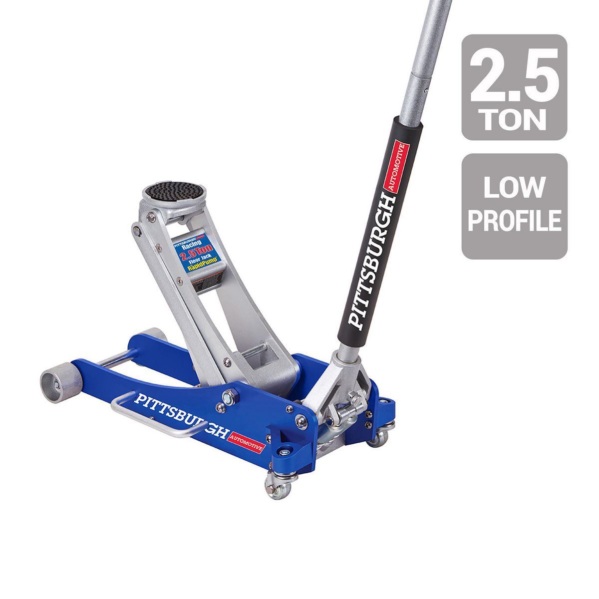 PITTSBURGH 2.5 Ton Low-Profile Aluminum Racing Floor Jack with RAPID PUMP