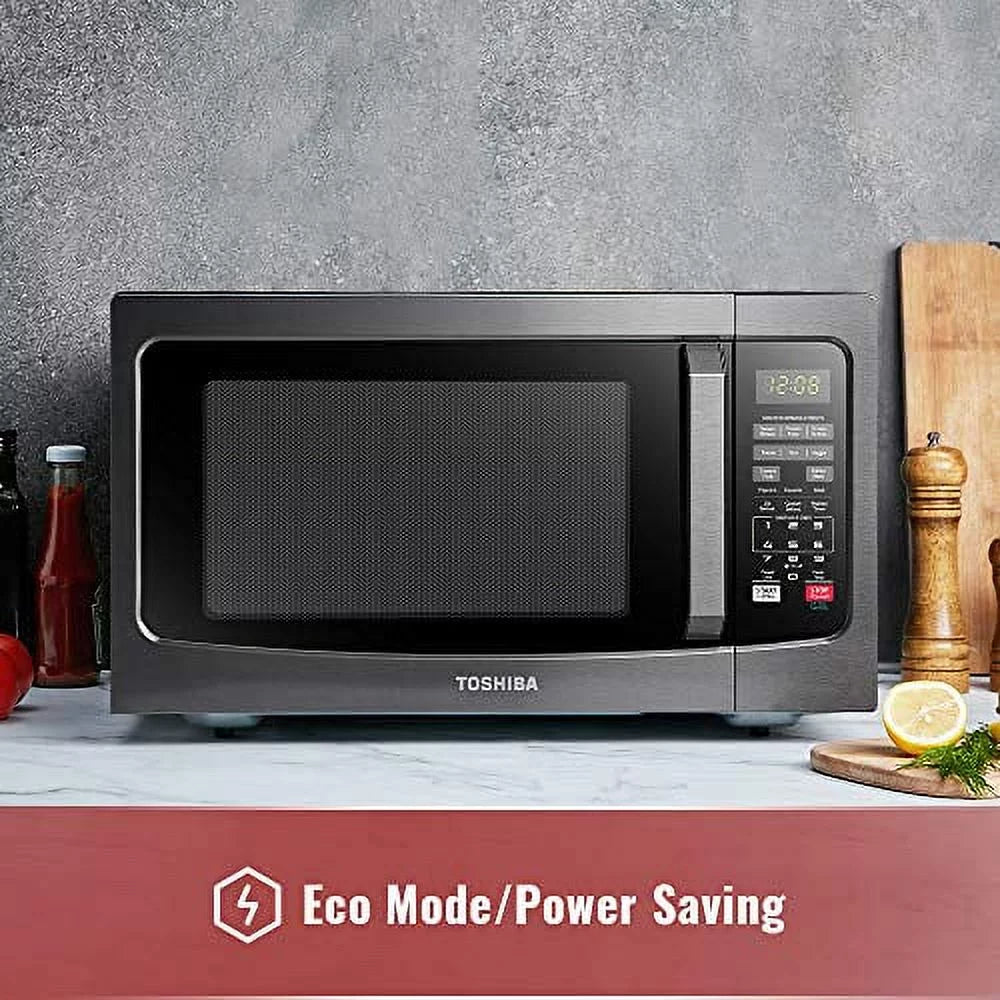 Toshiba EM131A5C-BS Microwave Oven, 1.2 Cu.ft, 1100W, Black Stainless Steel W384481
