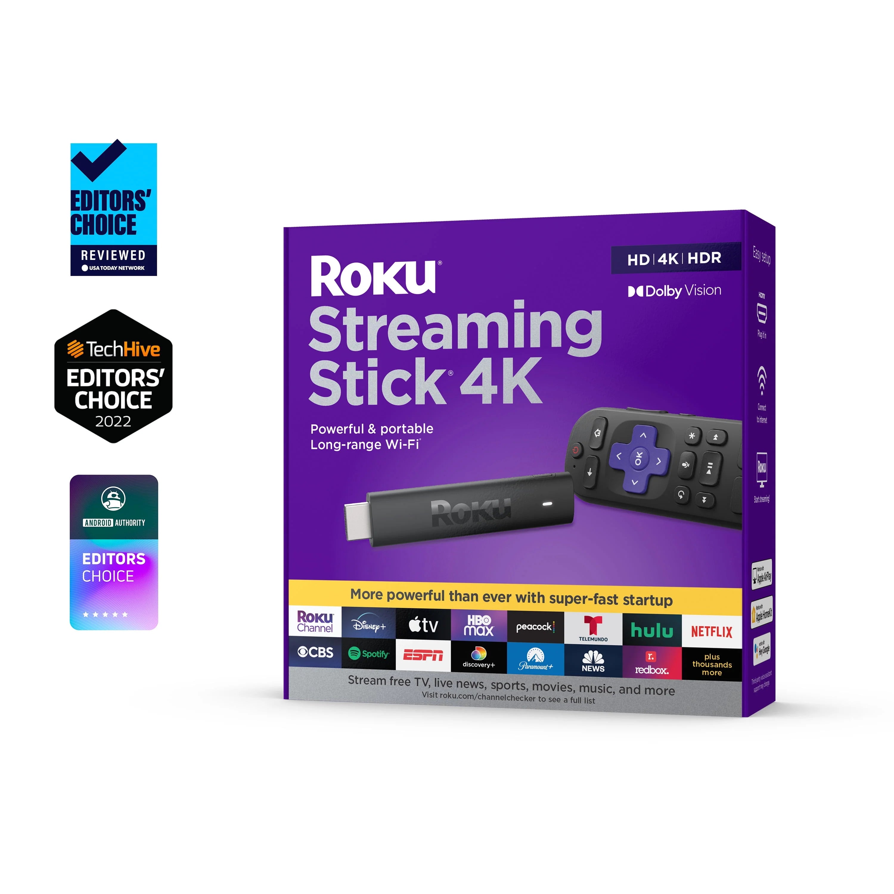 Roku Streaming Stick 4K with Voice Remote and Long-Range Wi-Fi X7075