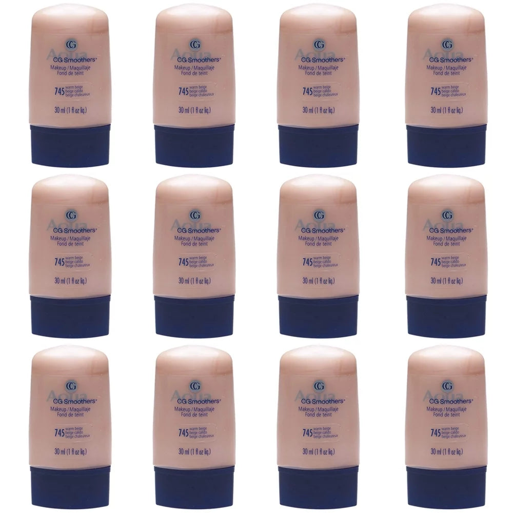 Pack of (12) CoverGirl Smoothers Liquid Make Up, Warm Beige 745, 1-Ounce