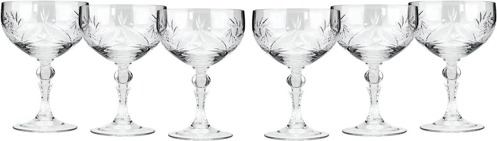 Crystal CR6701 8 Oz Champagne Coupe Glasses Set of 6 J33762