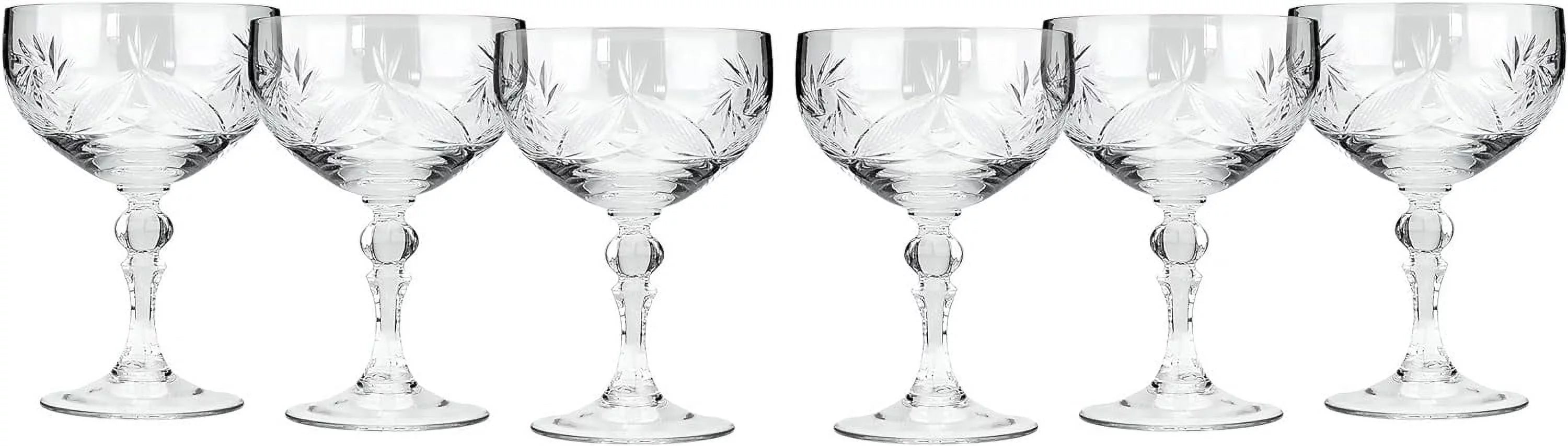 Crystal CR6701 8 Oz Champagne Coupe Glasses Set of 6 J33762