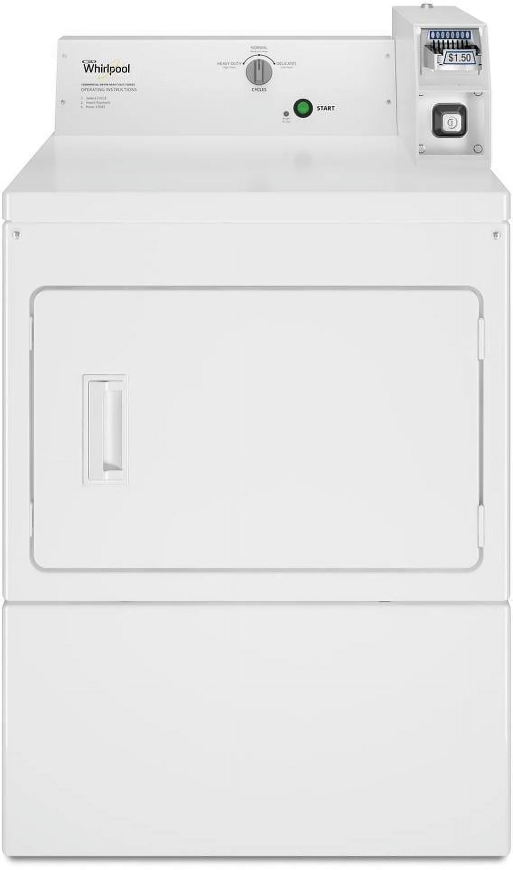 CGM2745FQ Whirlpool Commercial 7.4 cu. ft. Coin Operated Gas Dryer in White
