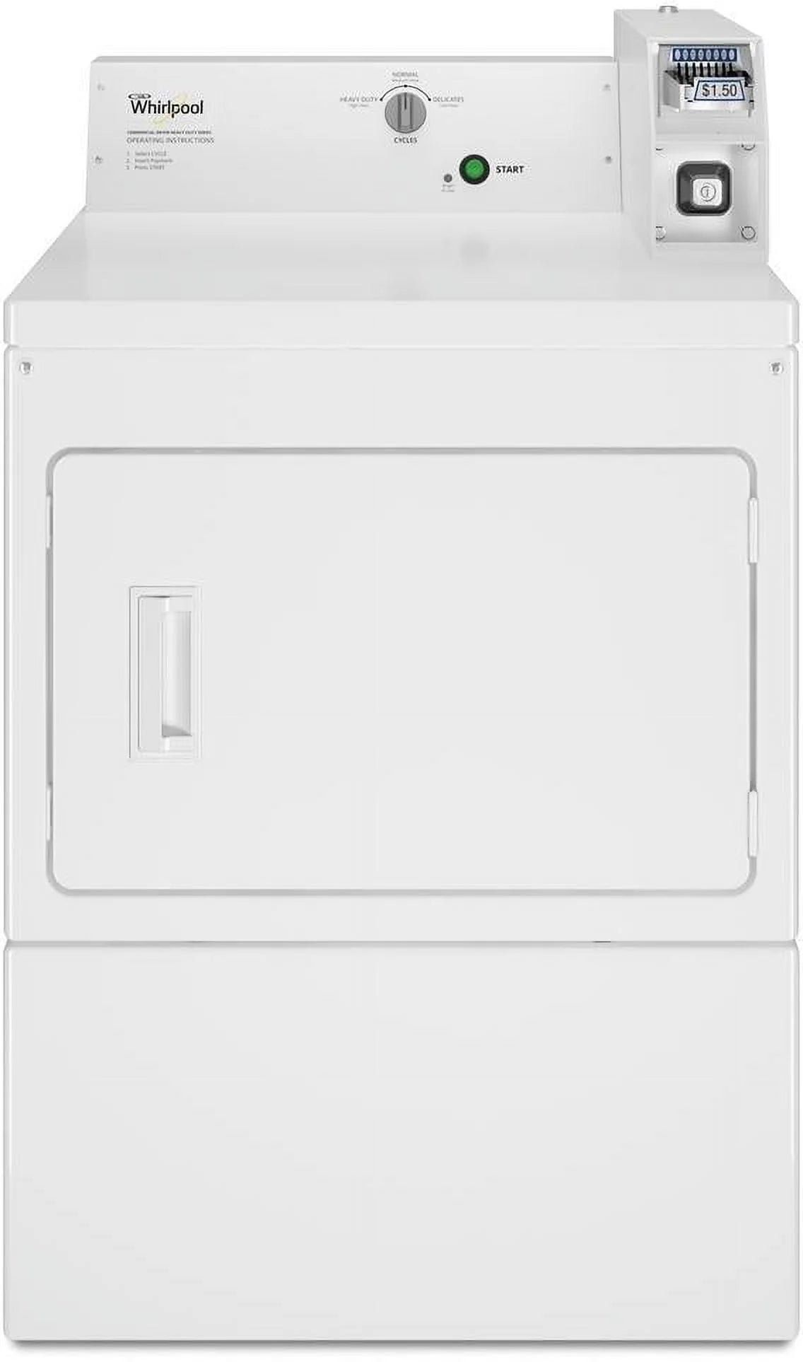 CGM2745FQ Whirlpool Commercial 7.4 cu. ft. Coin Operated Gas Dryer in White