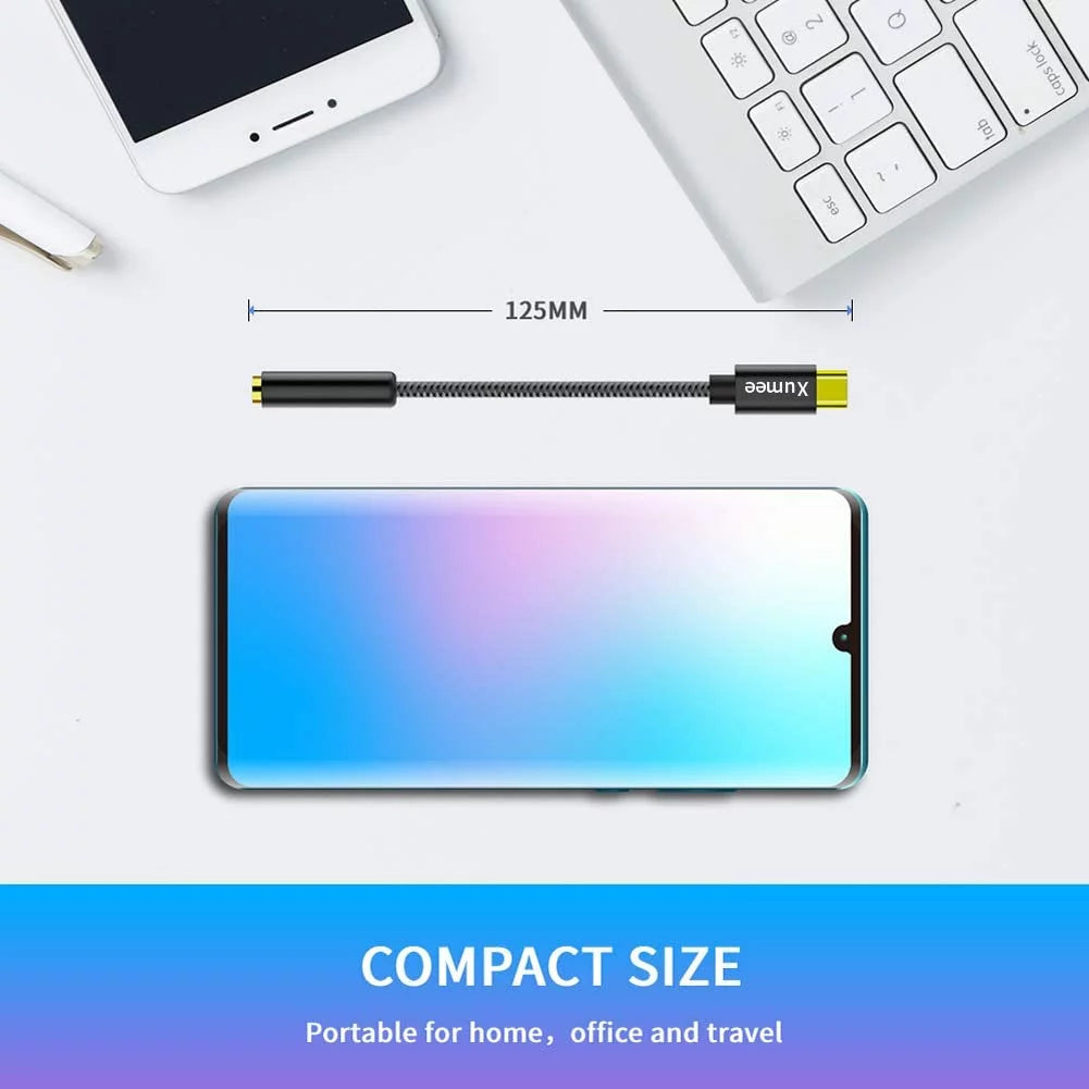 USB C to 3.5mm Headphone Adapter with Hi-Res DAC for Pixel 5 4 C575