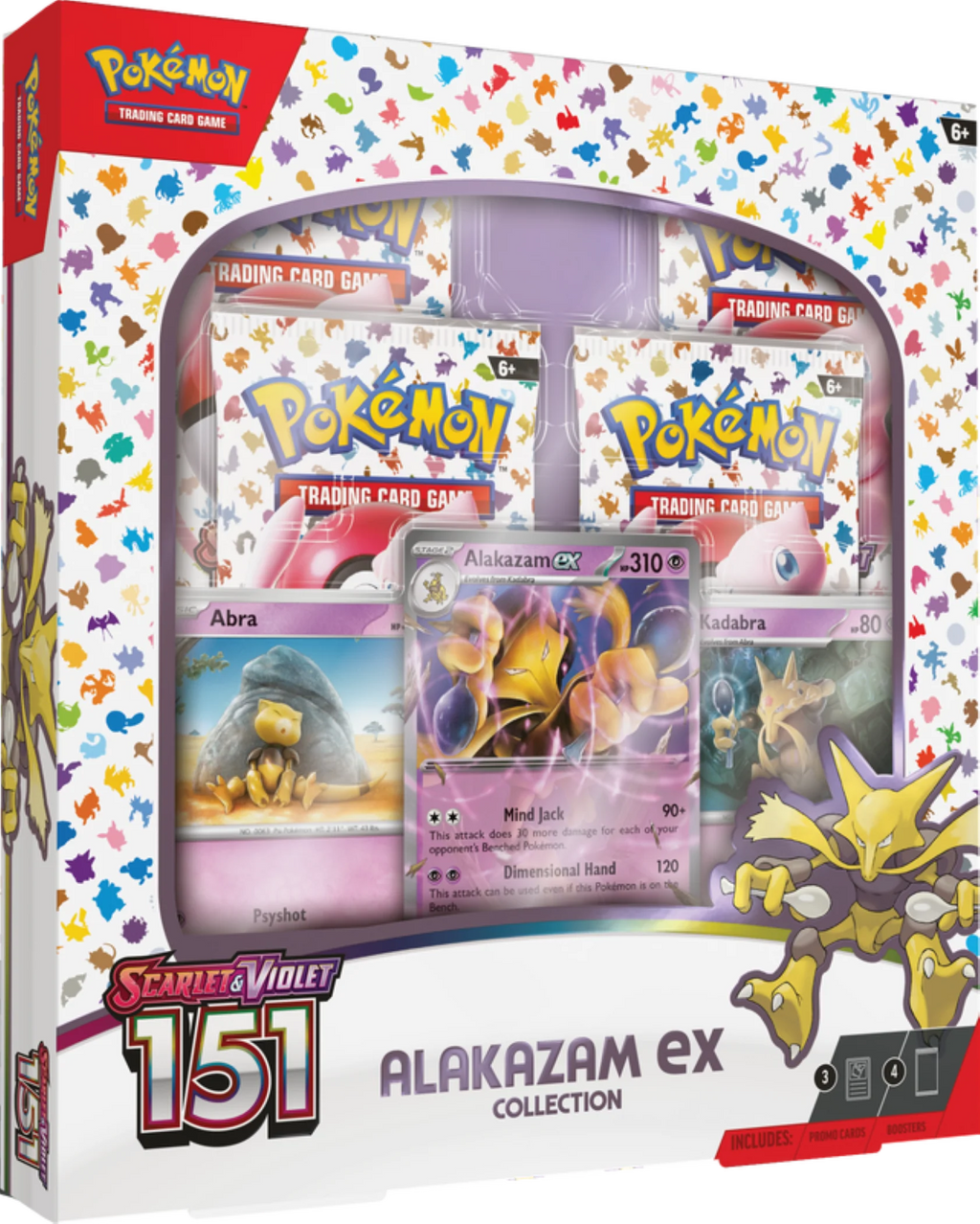 Pokemon TCG Scarlet & Violet 151 Alakazam Ex Collection - 4 Booster Packs R43678