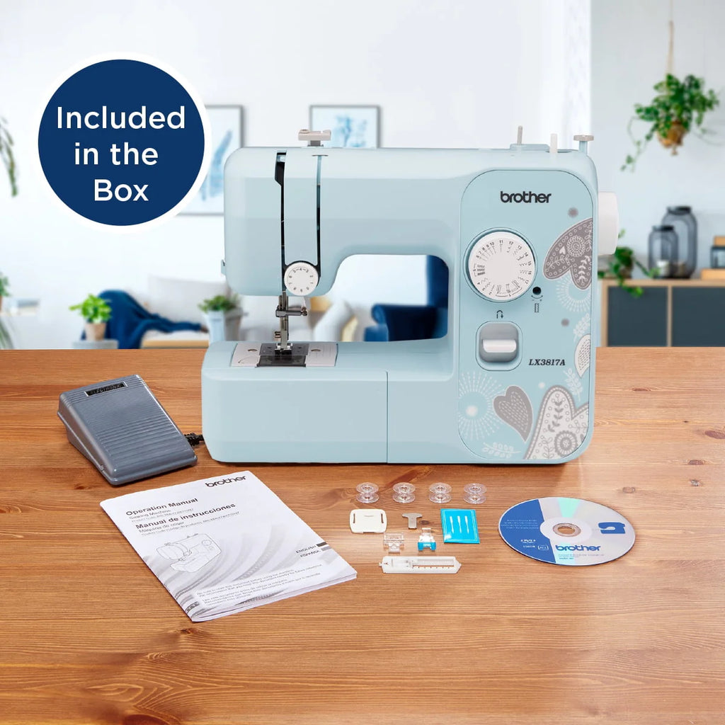 Brother LX3817 17-Stitch Portable Sewing Machine, White F765