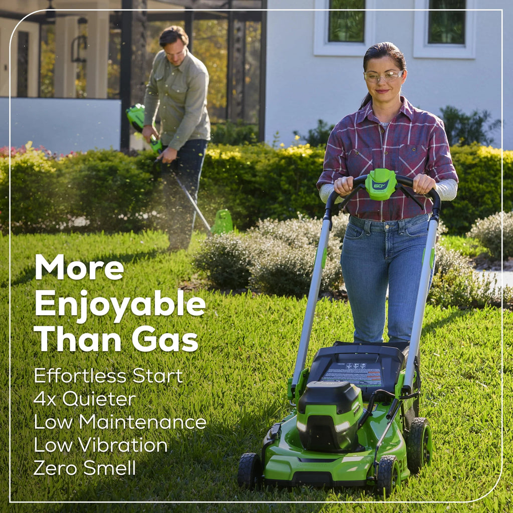 Greenworks 60V 21" Self Propelled Lawn Mower with 8.0 Ah Battery & Charger Q225175
