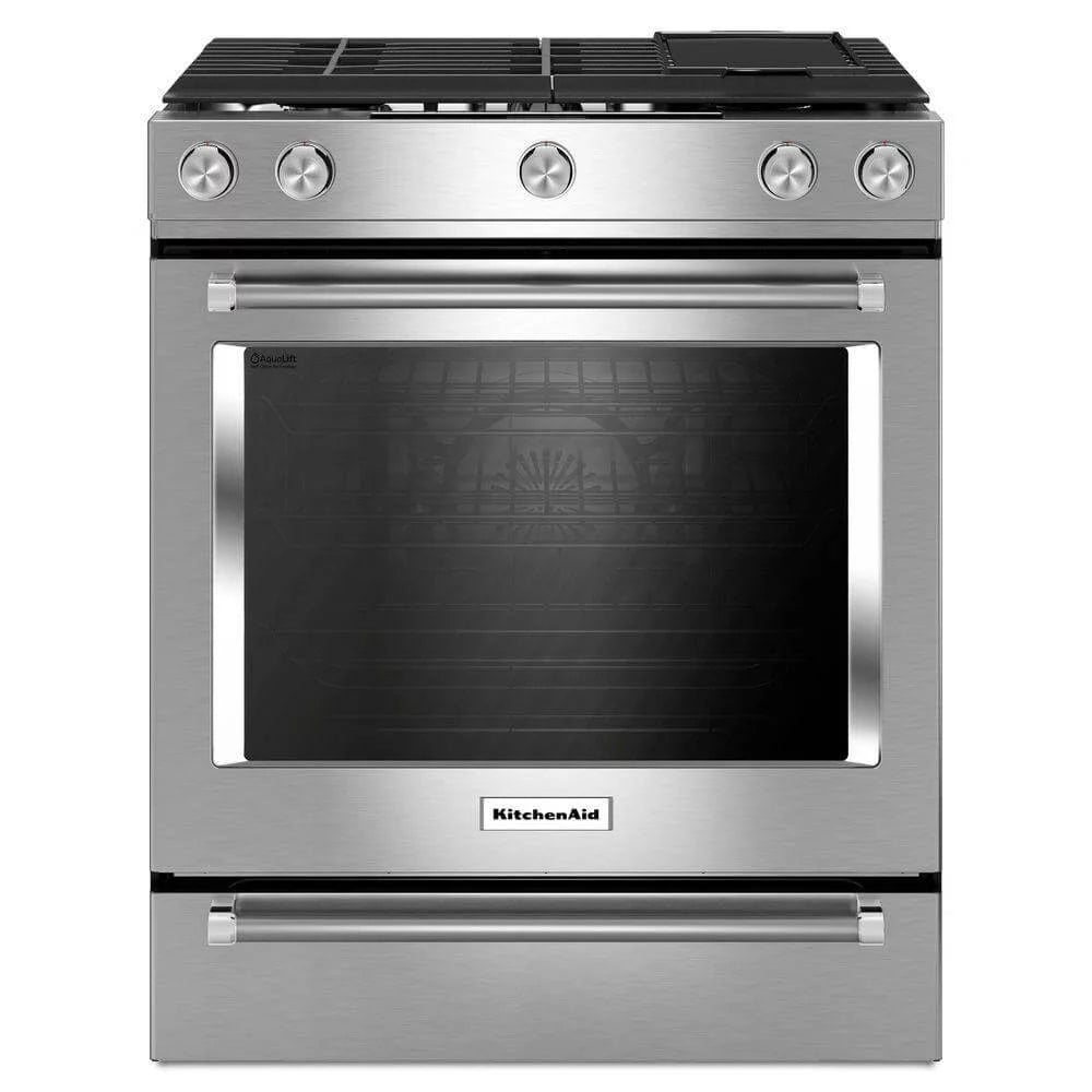 Kitchenaid Ksgb900e 30" Wide 6.5 Cu. Ft. Slide-In Gas Range - Stainless Steel