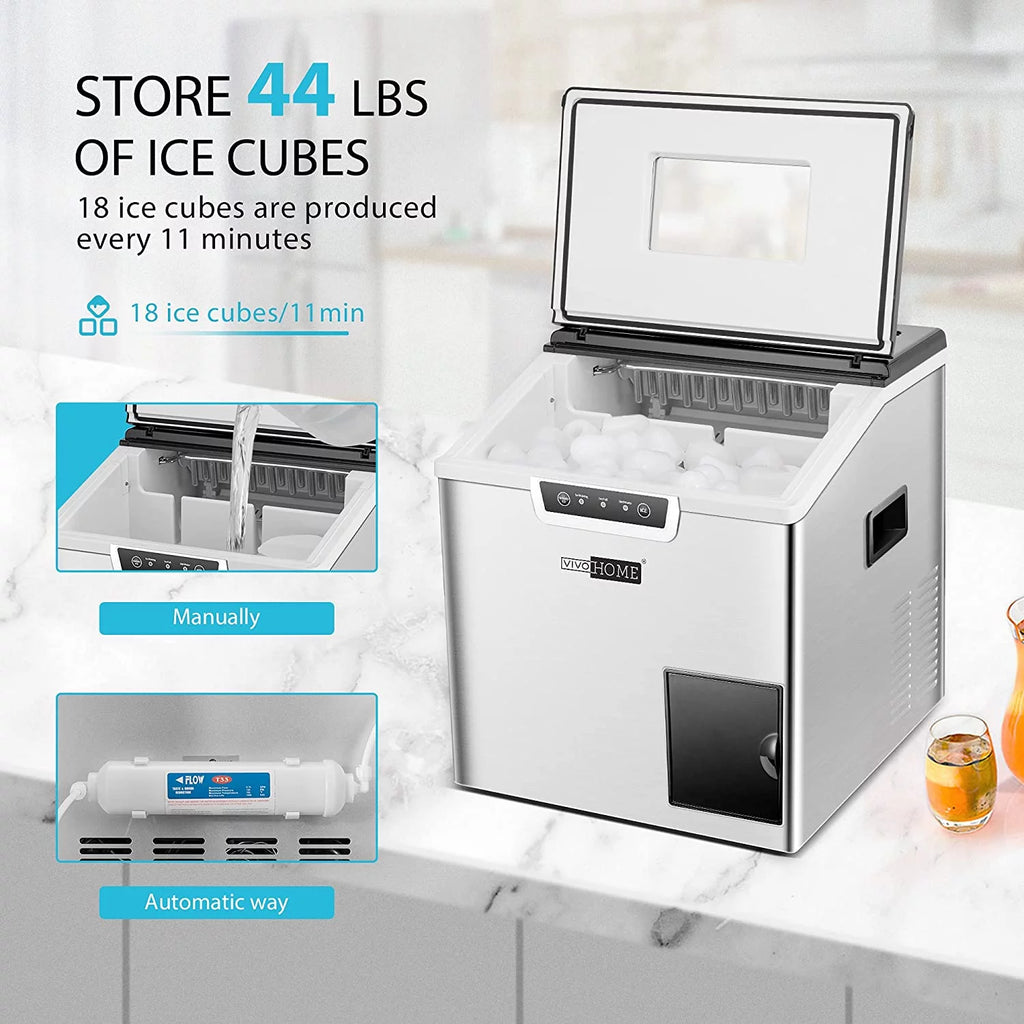 VIVOHOME 2 in 1 Countertop Ice Maker & Ice Shaver Machine A608