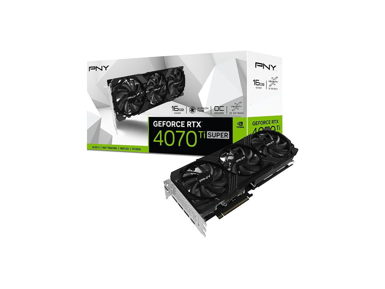 PNY GeForce RTX 4070 Ti SUPER 16GB VERTO Overclocked Triple Fan Graphics Card K308810