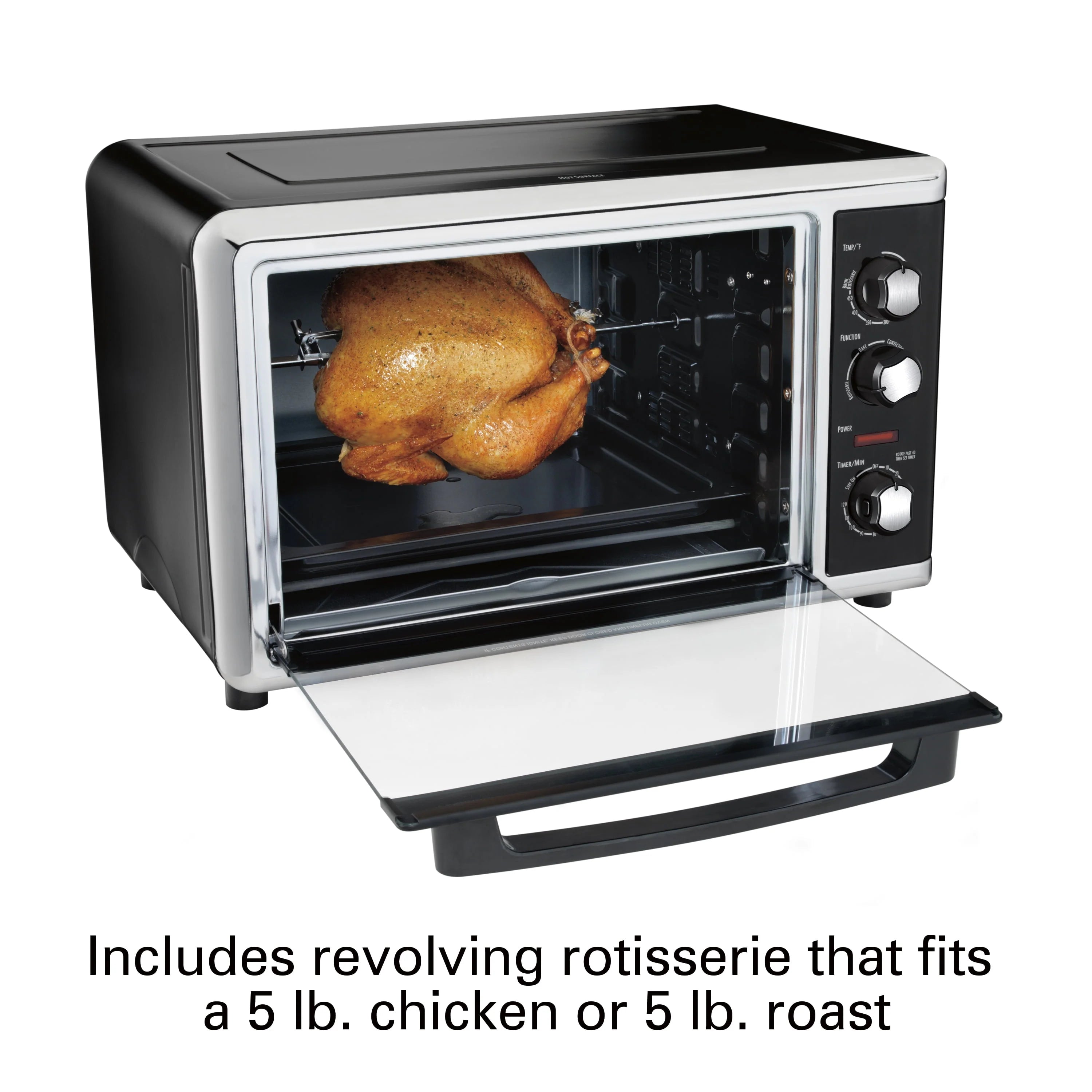 Hamilton Beach Countertop Oven with Convection and Rotisserie, Silver R448302