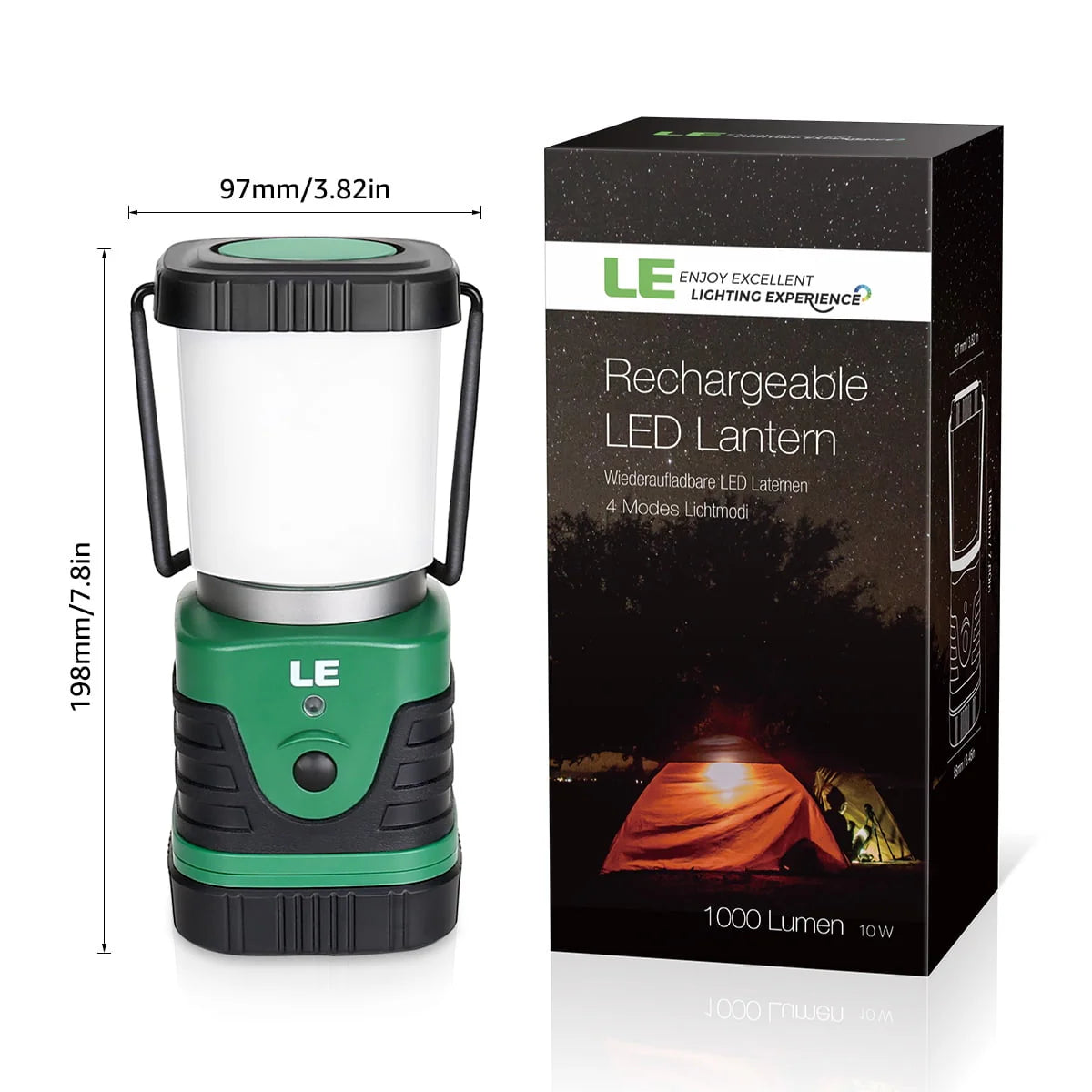 Lepro LED Camping Lantern Rechargeable 1000LM for Emergency Power Outage L80024