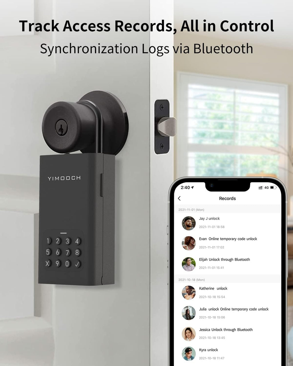YIMOOCH Smart Bluetooth Lock Box for House Keys, Remote Access, Pack of 2 O235