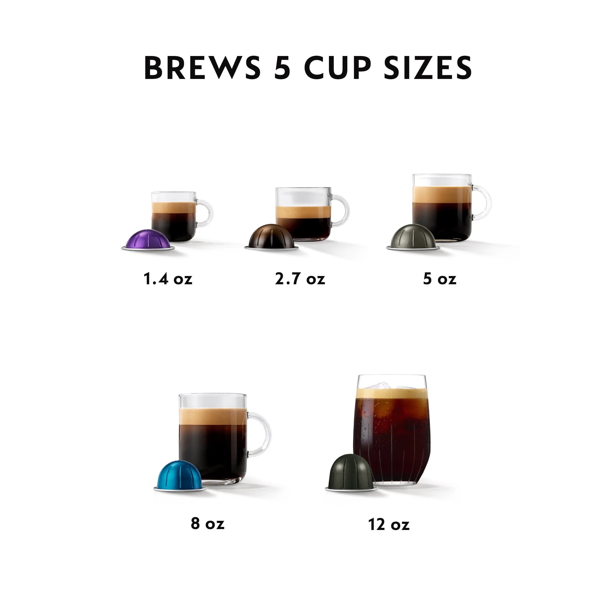 Nespresso Vertuo Pop by De'Longhi Coffee and Espresso Maker with Tasting Set, Black L9442