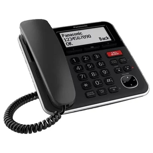 Restored Panasonic KX-TG2153SK Corded/Cordless Phone with Answering Machine, Black W894827