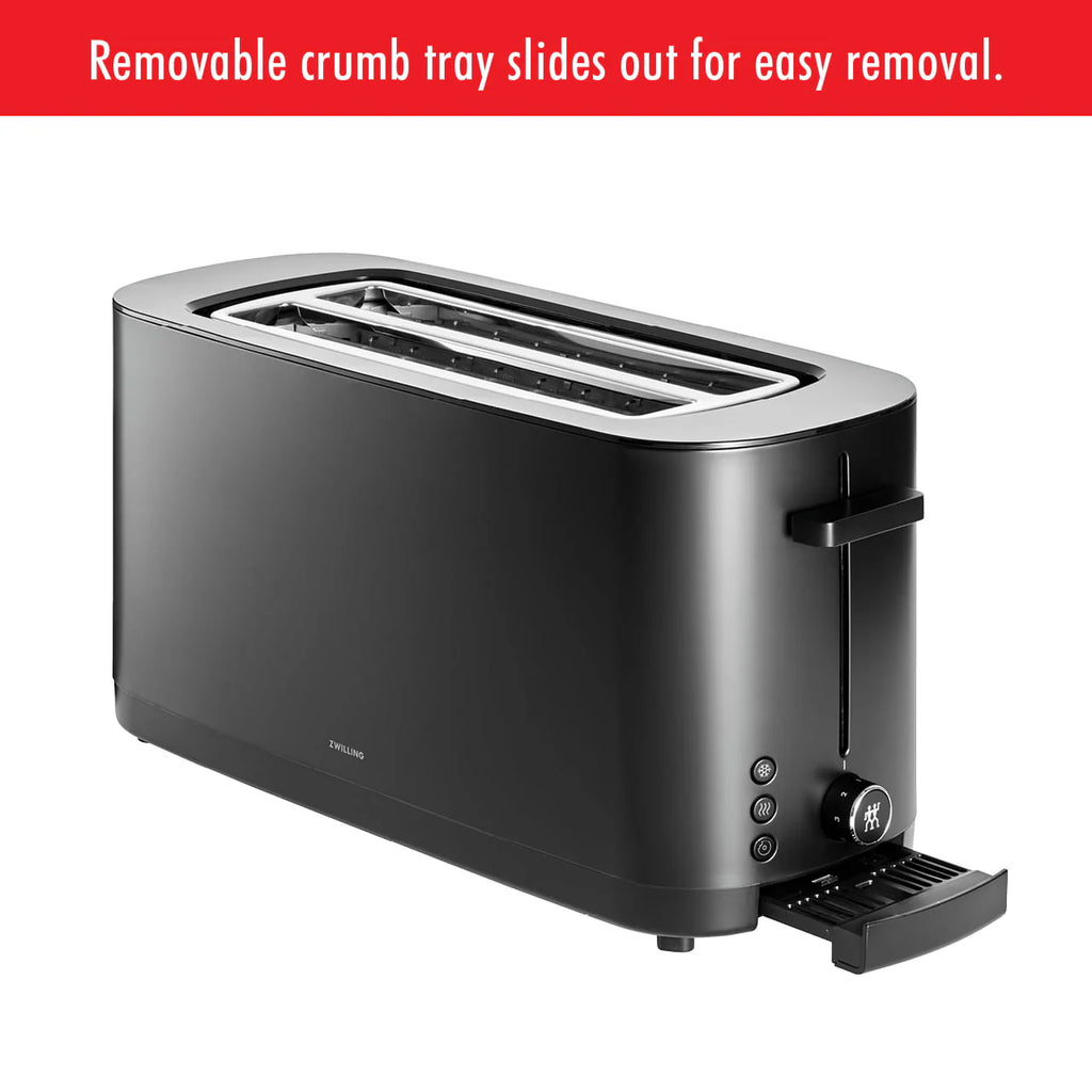 ZWILLING® Enfinigy Cool Touch 4-Slice Long Slot Toaster, Silver Z449154