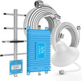 ATT Phone Signal Booster 5G 4G LTE Home Cell Phone Signal Booster 700MHz Band 12/17 FDD Cell Signal Repeater Amplifier Antenna Kits, Boosts 5G 4G LTE, Covers up to 4,500 Sq.Ft, FCC Approved (Blue)