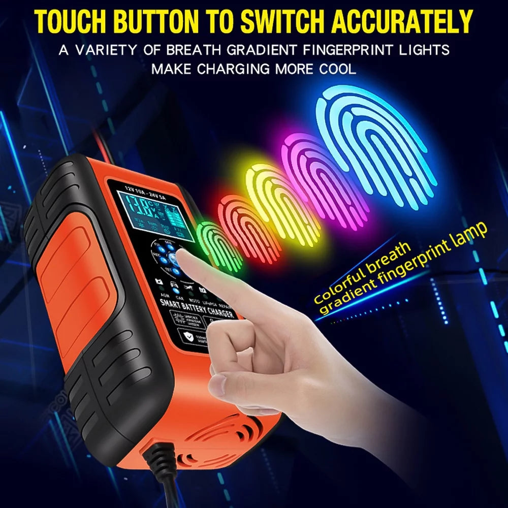 10A Smart Car Battery Charger 12V/24V with Pulse Repair R8209