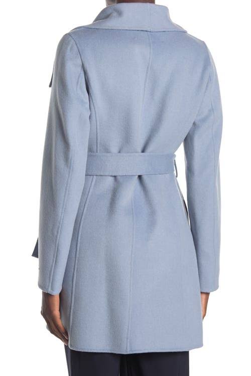 Tahari Ella Double Face Wool Coat Pale Blue XS M8523