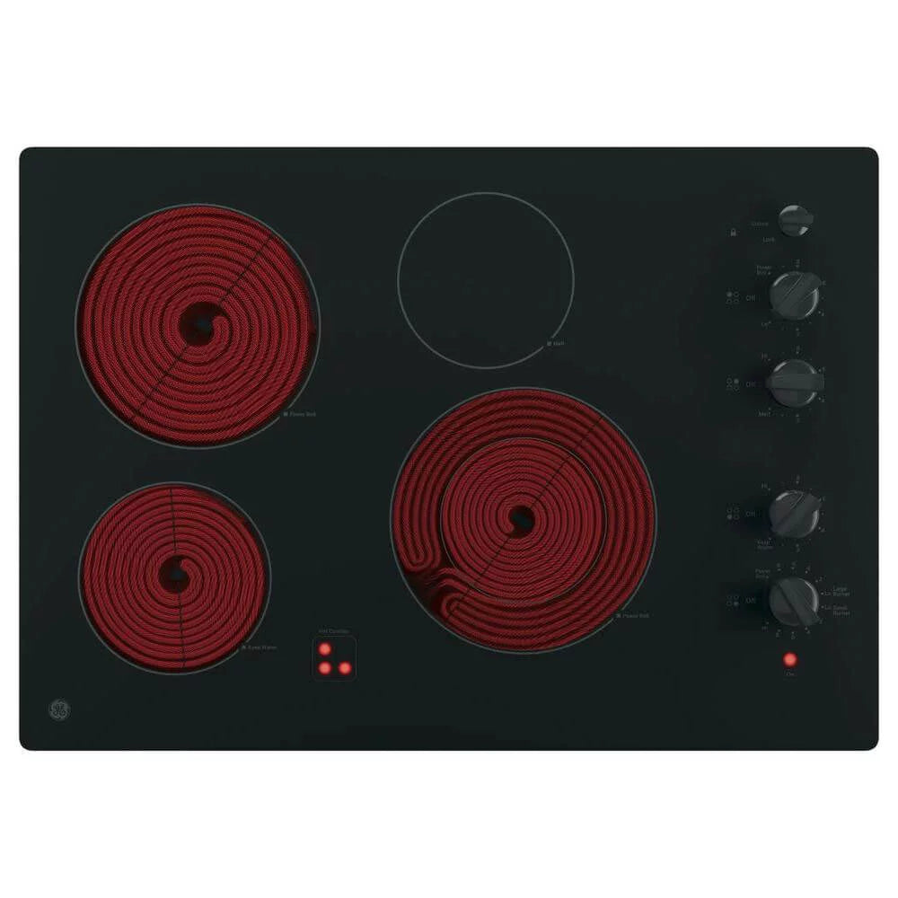GE JP3530DJBB 30 inch Black 4 Burner Electric Cooktop L756061