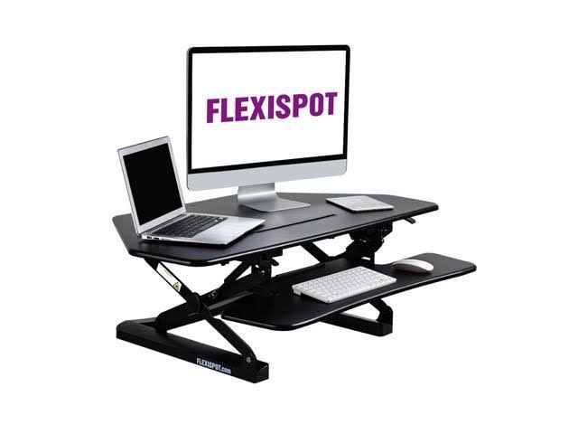 FlexiSpot Adjustable Corner Standing Desk Riser Black O57343