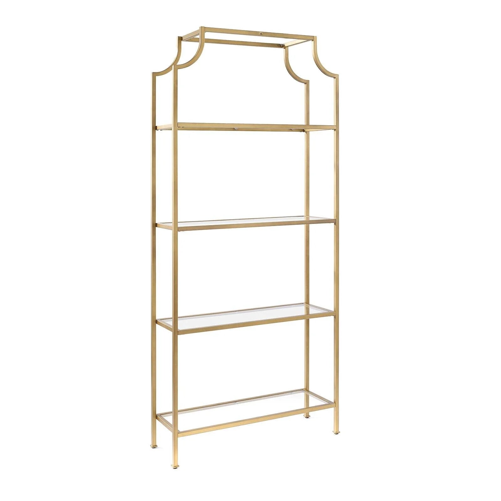 Crosley Furniture Aimee 4-Shelf Etagere Bookcase, Antique Gold R533519