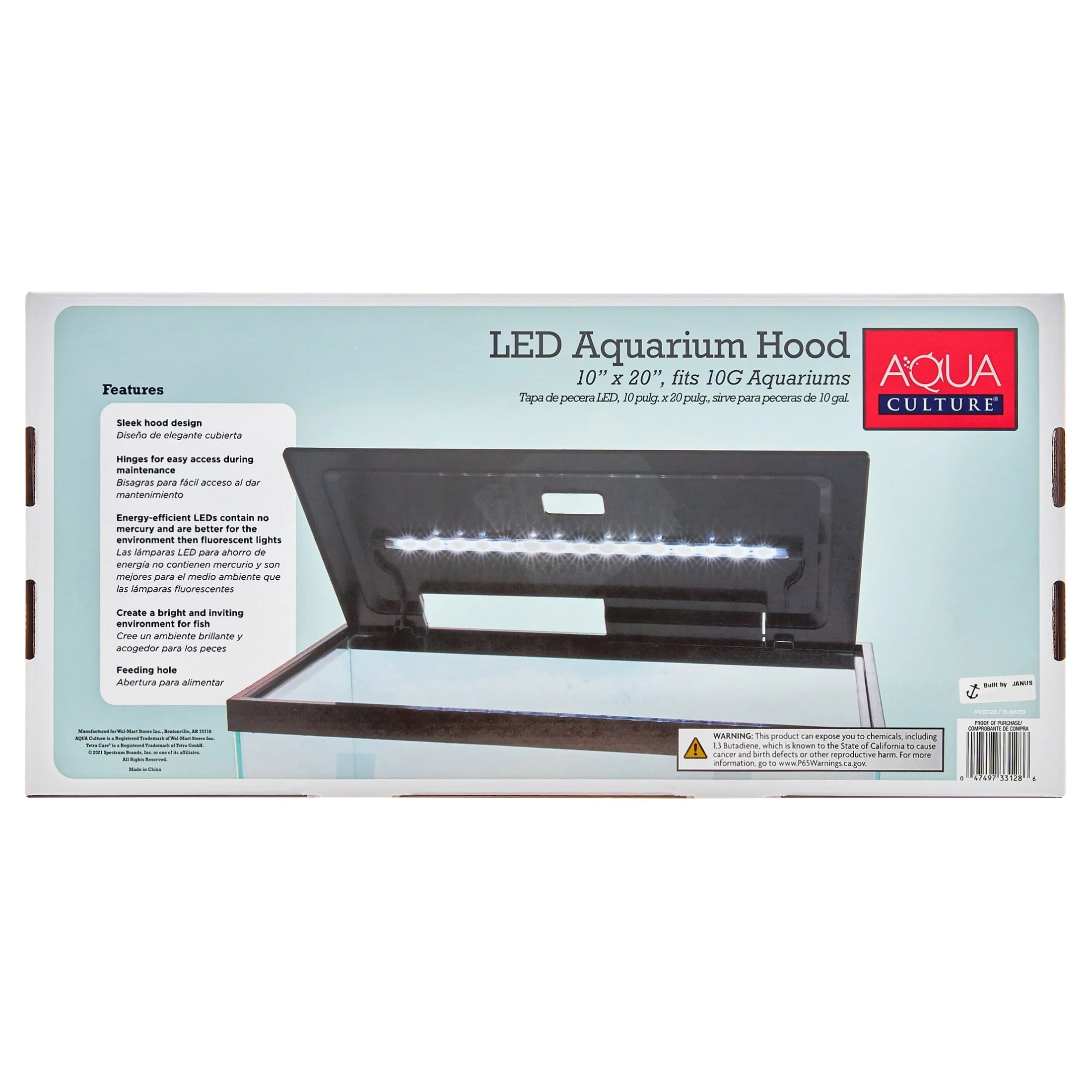 Aqua Culture LED 10 Gallon Fish Tank Hood W238318