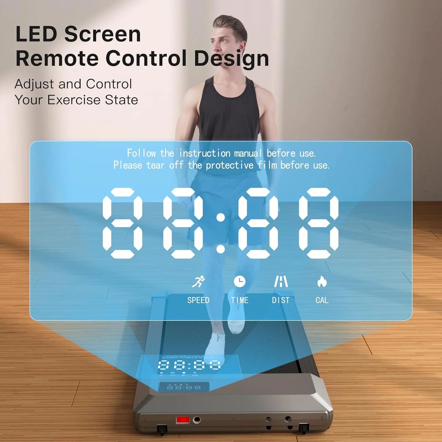 Dpforest Walking Pad 2 in 1 Under Desk Treadmill with Remote Control D6097