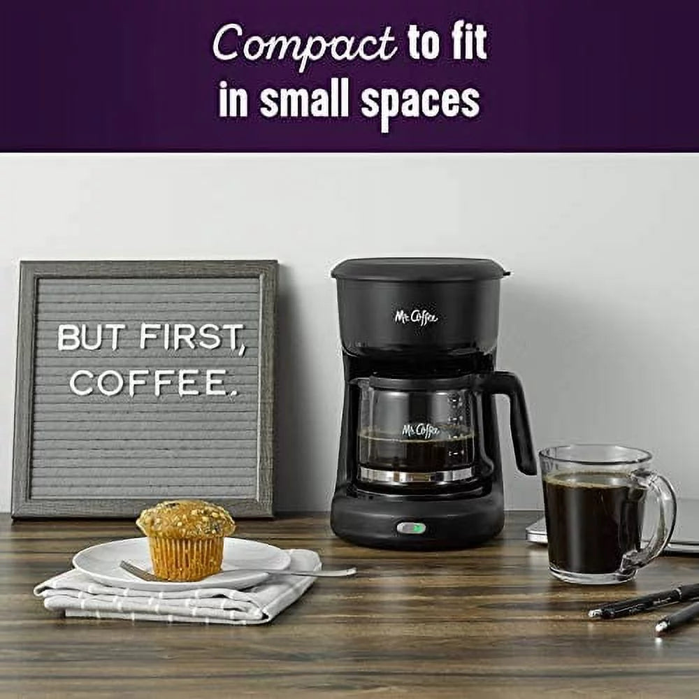 Mr. Coffee 5-Cup Mini Brew Switch Coffee Maker, Black X1867